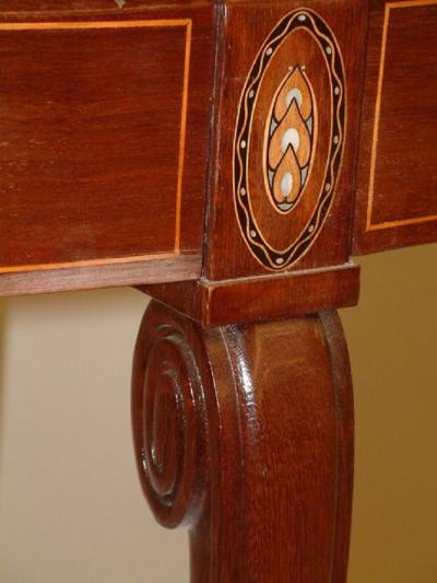Maurice Dufr ne Maurice Dufrene oval center console table with marquetry