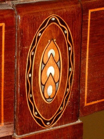 Maurice Dufr ne Maurice Dufrene oval center console table with marquetry