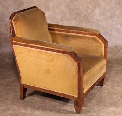 Maurice Dufr ne Maurice Dufrene pair of Cubist inspired club chairs