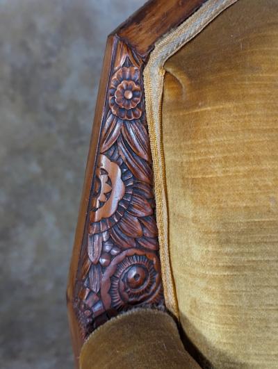 Maurice Dufr ne Maurice Dufrene pair of Cubist inspired club chairs