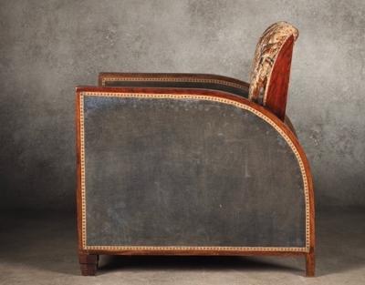 Maurice Dufr ne Maurice Dufrene pair of Modernist Cubist club chairs