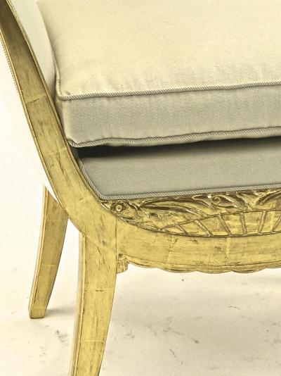 Maurice Dufr ne Maurice Dufrene pair of gold leaf carved wood stools