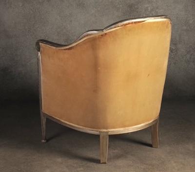 Maurice Dufr ne Maurice Dufrene single silver leaf armchair