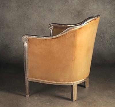 Maurice Dufr ne Maurice Dufrene single silver leaf armchair