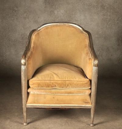Maurice Dufr ne Maurice Dufrene single silver leaf armchair