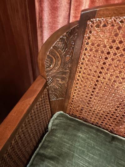 Maurice Dufr ne Pair of Maurice Dufr ne 1925 Art Deco Caned Armchairs