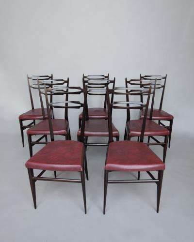 Maurice Flachet Set of 8 Fine French 1950s Dining Chairs by Maurice Flachet