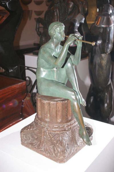 Maurice Guiraud Riviere Art Deco Bronze Sculpture by Maurice Guiraud Riviere