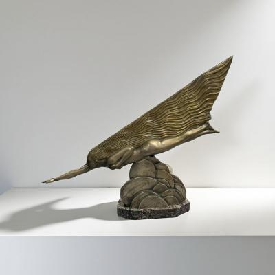 Maurice Guiraud Riviere La Comete Art Deco sculpture