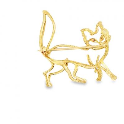 Maurice Guyot Guyot Fox Pin 18kt Yellow Gold Brooch