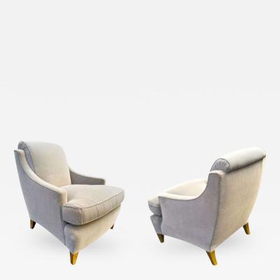 Maurice Hirsch Maurice Hirsch Superb And Chicest Pair of Chairs Newly Covered In Grey Velvet