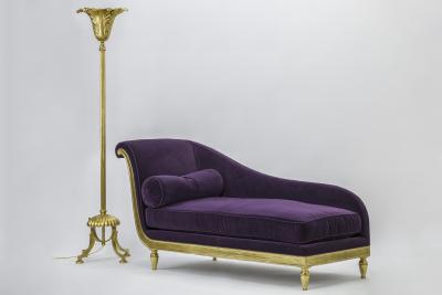 Maurice Hirsch Maurice Hirsch gold lead art deco daybed