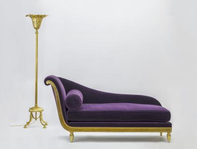 Maurice Hirsch Maurice Hirsch gold lead art deco daybed