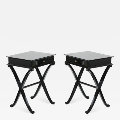 Maurice Hirsch Maurice Hirsch signed pair of black pair of coffee table or nightstands