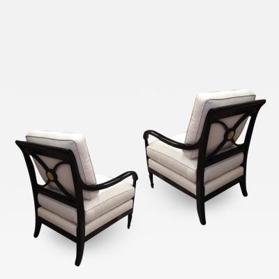 Maurice Hirsch Maurice Hirsch superb pair of neo classical chairs newly covered in raw silk