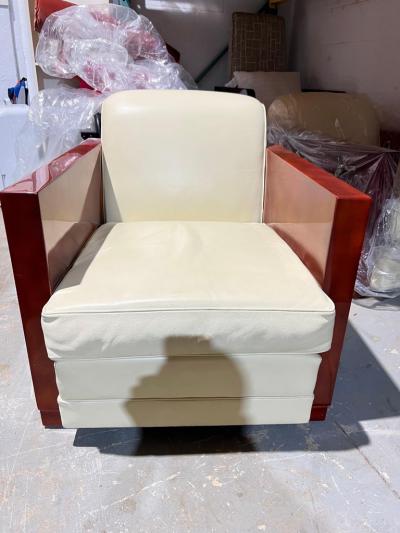 Maurice Jallot Art Deco Pair of Club Chairs by Maurice Jallot