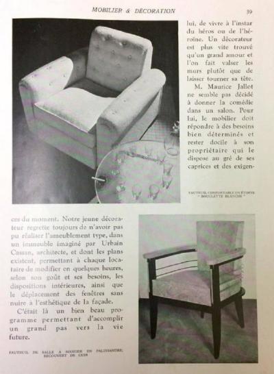 Maurice Jallot Leon Maurice Jallot Pair of Club Chairs