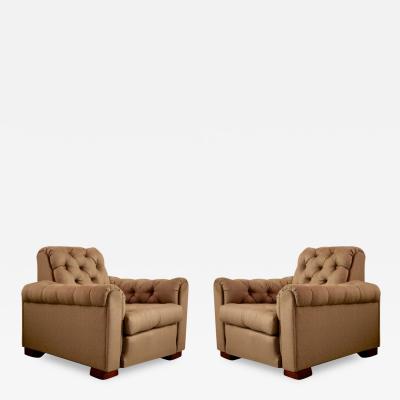 Maurice Jallot Leon Maurice Jallot Pair of Club Chairs