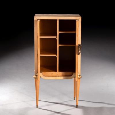 Maurice Jallot Maurice Jallot French Art Deco Parchment Inlaid Cabinet