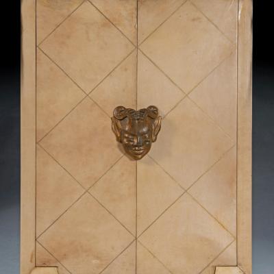 Maurice Jallot Maurice Jallot French Art Deco Parchment Inlaid Cabinet