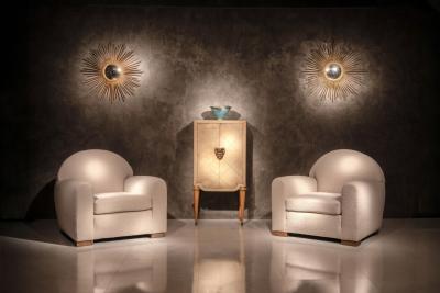 Maurice Jallot Maurice Jallot French Art Deco Parchment Inlaid Cabinet