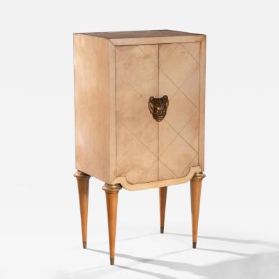Maurice Jallot Maurice Jallot French Art Deco Parchment Inlaid Cabinet