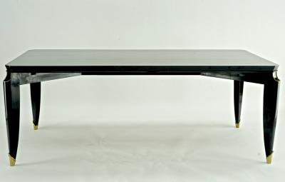 Maurice Jallot Maurice Jallot blackened wood dinning table with gold bronze accent