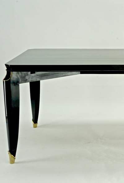 Maurice Jallot Maurice Jallot blackened wood dinning table with gold bronze accent