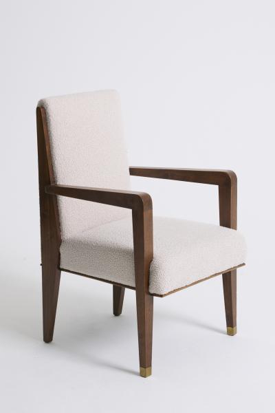 Maurice Jallot Modernist Mahogany Armchair by Maurice Jallot