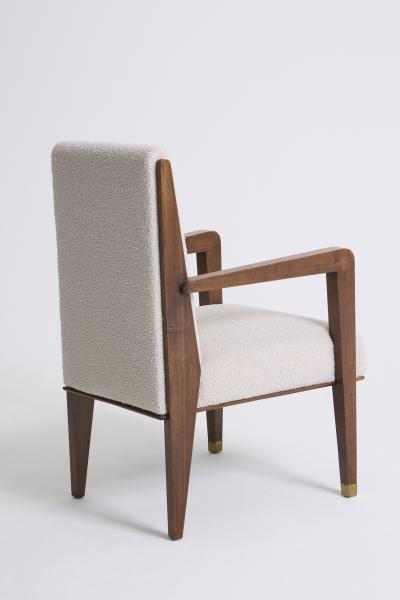 Maurice Jallot Modernist Mahogany Armchair by Maurice Jallot