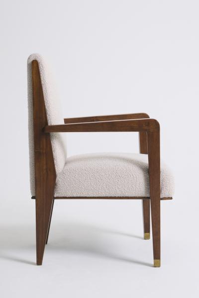 Maurice Jallot Modernist Mahogany Armchair by Maurice Jallot
