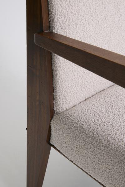 Maurice Jallot Modernist Mahogany Armchair by Maurice Jallot