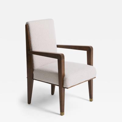 Maurice Jallot Modernist Mahogany Armchair by Maurice Jallot