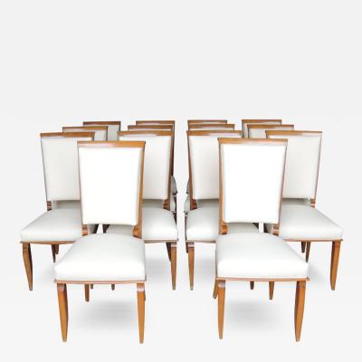 Maurice Jallot Set of 14 Fine French Art Deco Dining Chairs