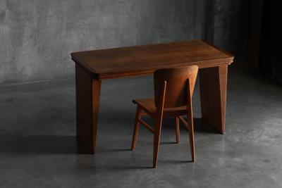 Maurice Pr Solid Oak Desk Attributed to Maurice Pr France 1930s