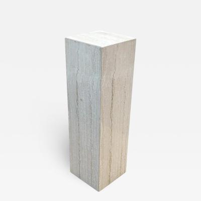 Maurice Villency Italian Post Modern Polished Travertine Marble Pedestal Stand Maurice Villency