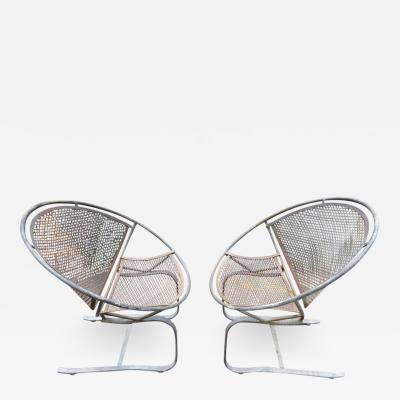 Maurizio Tempestini Lovely Pair of Maurizio Tempestini for Salterini Circular Radar Saucer Chairs