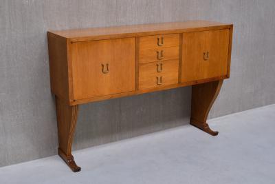 Maurizio Tempestini Maurizio Tempestini Attributed Sideboard in Walnut and Brass Florence 1940s