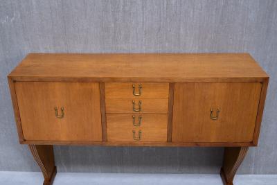 Maurizio Tempestini Maurizio Tempestini Attributed Sideboard in Walnut and Brass Florence 1940s