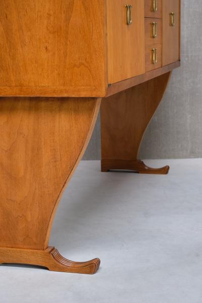Maurizio Tempestini Maurizio Tempestini Attributed Sideboard in Walnut and Brass Florence 1940s