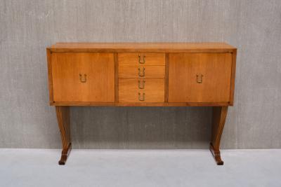 Maurizio Tempestini Maurizio Tempestini Attributed Sideboard in Walnut and Brass Florence 1940s