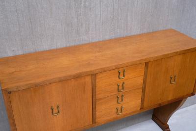 Maurizio Tempestini Maurizio Tempestini Attributed Sideboard in Walnut and Brass Florence 1940s