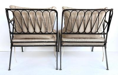 Maurizio Tempestini Maurizio Tempestini Salterini Ribbon Back Wrought Iron Settee with New Cushions