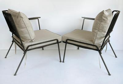 Maurizio Tempestini Maurizio Tempestini Salterini Ribbon Back Wrought Iron Settee with New Cushions