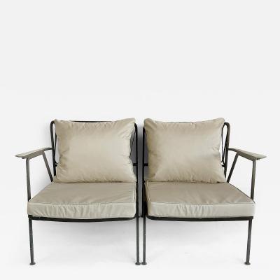 Maurizio Tempestini Maurizio Tempestini Salterini Ribbon Back Wrought Iron Settee with New Cushions