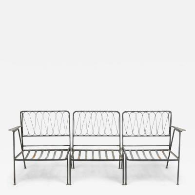 Maurizio Tempestini Maurizio Tempestini for Salterini Black Metal Ribbon 3 Piece Sectional Settee