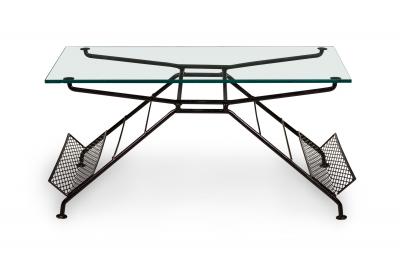 Maurizio Tempestini Maurizio Tempestini for Salterini Butterfly Form Metal Coffee Table with Magazin