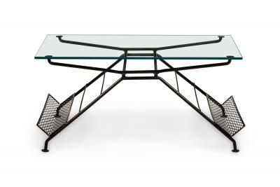 Maurizio Tempestini Maurizio Tempestini for Salterini Butterfly Form Metal Coffee Table with Magazin
