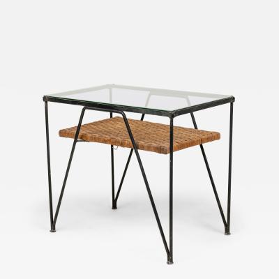 Maurizio Tempestini Maurizio Tempestini for Salterini Metal Magazine End Table with Glass Top