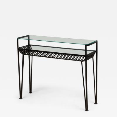 Maurizio Tempestini Maurizio Tempestini for Salterini Mid Century Black Metal Ribbon Console Table